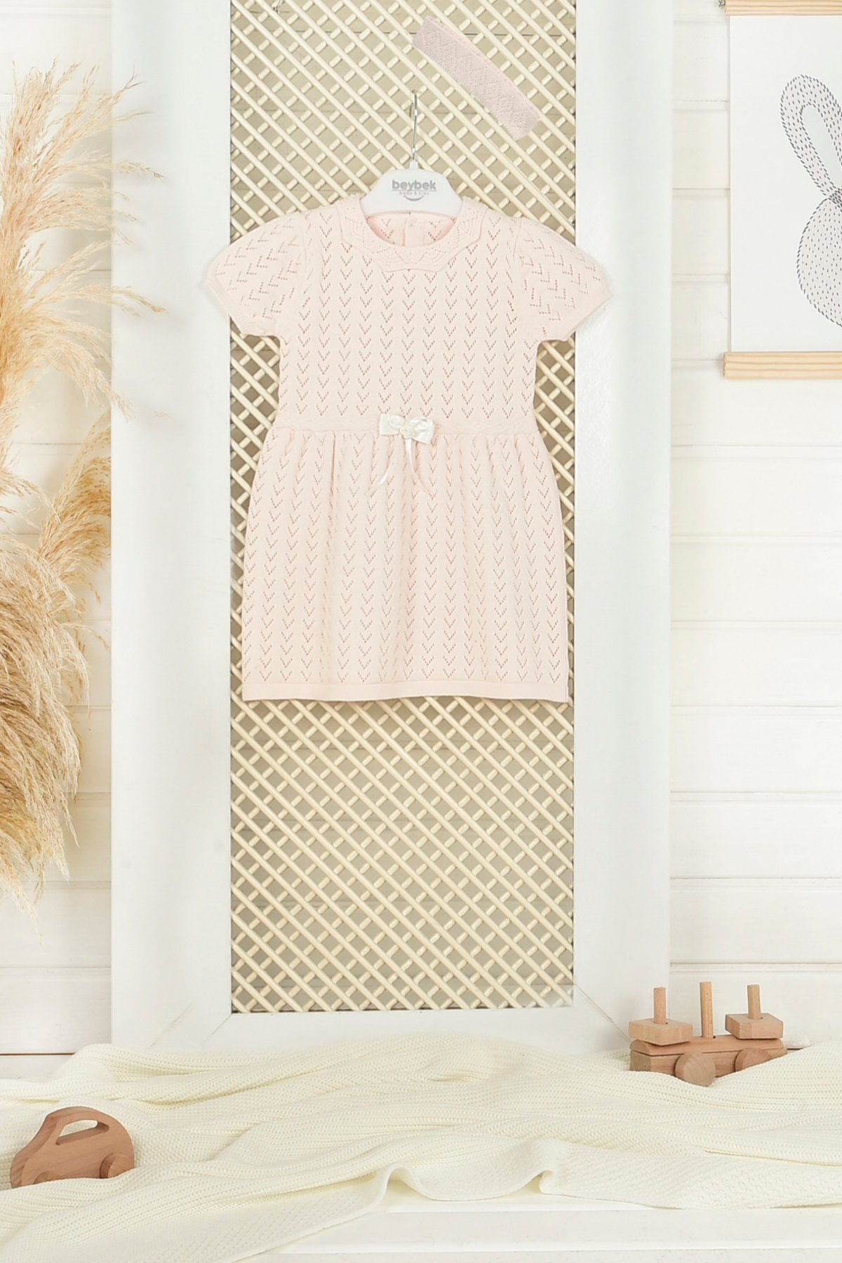 Baby Dress-Pink/Pembe   0-3/3-6/6-9/9-12 Months  %100 Cotton