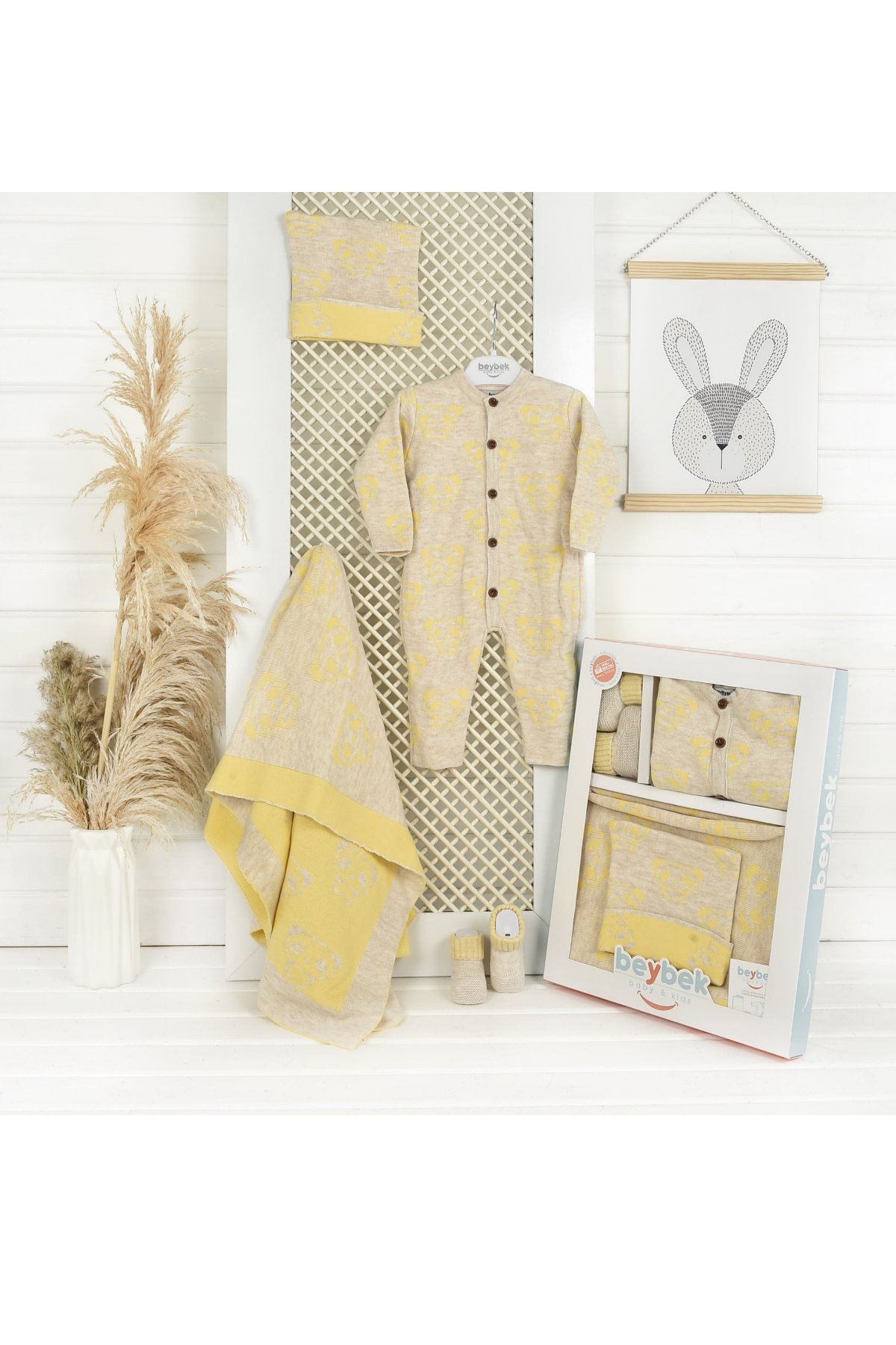 Baby Set Knitwear-Yellow/Sarı  3-6 Month  %100 Soft Acrlyc