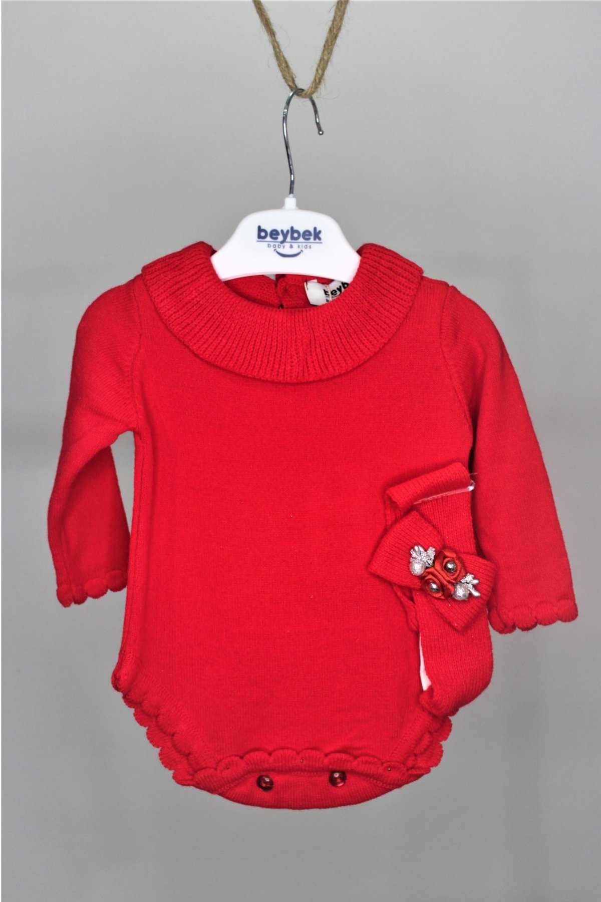 Baby bodysuit-Red/Kırmızı    0-3/3-6/6-9/9-12 Month  %100 Soft Acrlyc