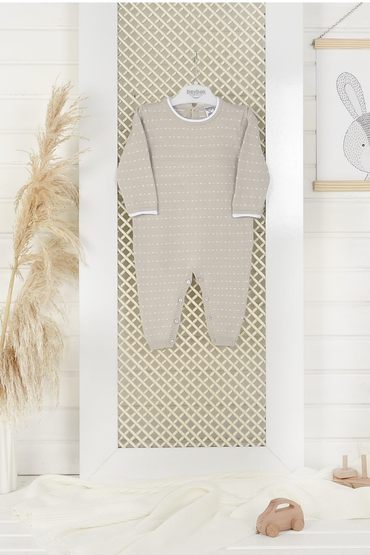 Knitwear Overalls-Soft Gray/Soft Gri   0-3/3-6/6-9/9-12  %100 Cotton